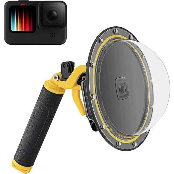 TELESIN 6'' 30M Underwater Housing Dome Port Floaty Hand Grip for GoPro Hero 8 - Picture 2 of 10